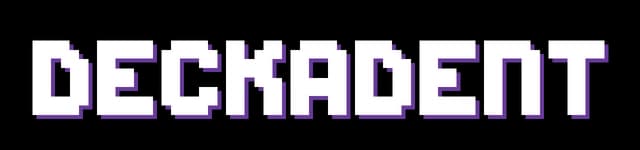 Pixelated purple font with blocky edges and subtle shadow effect.