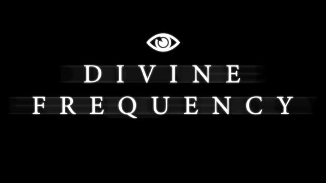 Art Deco font with subtle curves, flanked by a small eye motif above the text.