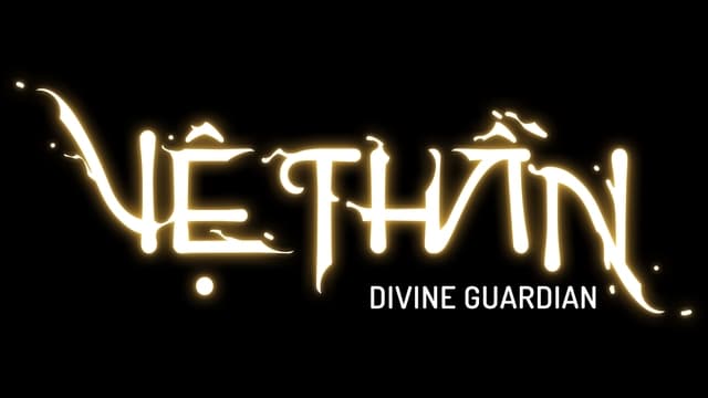 Stylized font with flowing, cosmic-like extensions and bold strokes.