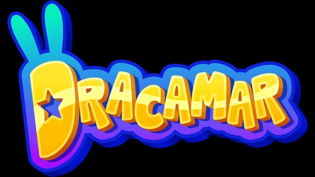 Playful, bold font with vibrant yellow letters, blue outline, star and bunny ear accents.