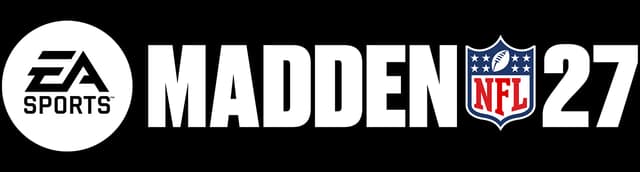 EA SPORTS™ Madden NFL 27: Bold wide lettering with EA circle icon and NFL shield mark.