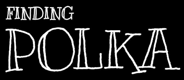 Finding Polka: Rounded cartoon lettering with thick outline and subtle drop shadow.