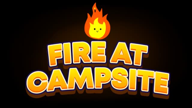 Bold, 3D block letters with a cute flame character above, outlined for emphasis.