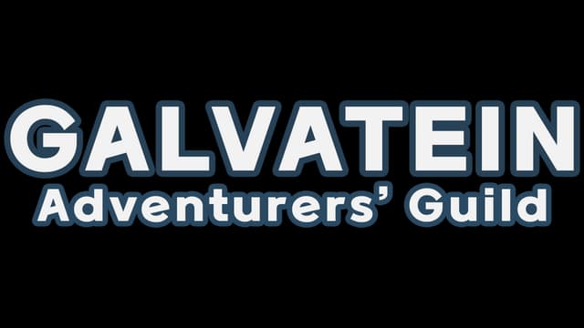 Galvatein: Bold, uppercase sans-serif font with blue outline and clear spacing.