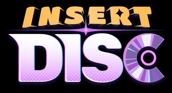 Insert Disc: Chunky 3D letters with drop shadows; DISCO uses a CD icon for O.