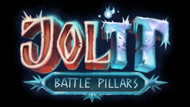 3D icy letters with spikes and shards; "BATTLE PILLARS" in icy blue banner.