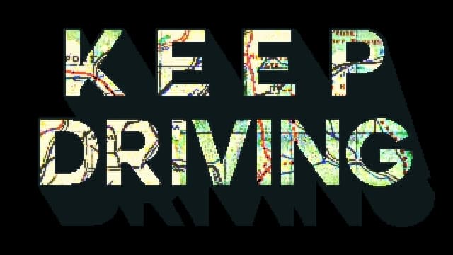Bold, uppercase font with map texture; shadow effect enhancing depth.