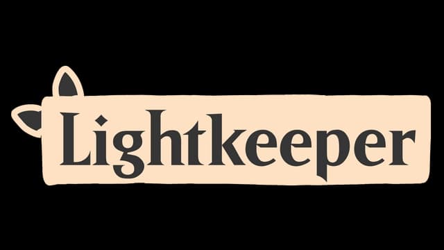 Serif font with playful character; ears protrude from the background shape.