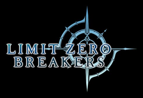 LIMIT ZERO BREAKERS: Bold serif font with sky blue and white gear and compass design.