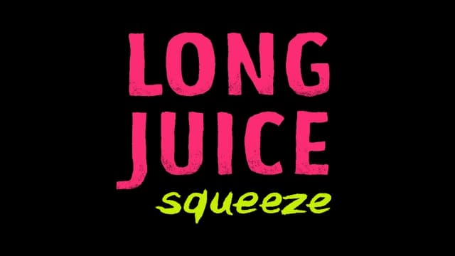 Bold, textured uppercase font in pink, with "squeeze" in bright green.