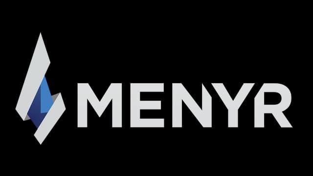 Bold, geometric font with angular shapes and a sleek, modern look.