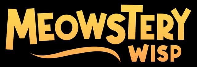 Meowstery Wisp: Chunky playful uppercase letters with curved underline swoosh.