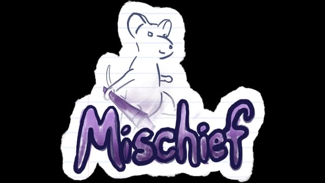 Stylized brush font with playful strokes and a sketchy mouse illustration.