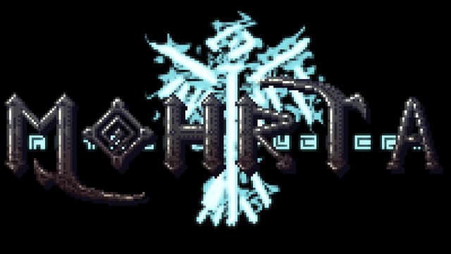 Stylized medieval font with icy blue snowflake behind text.