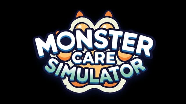 Bold, blocky white font with blue gradient accents over a yellow paw print.