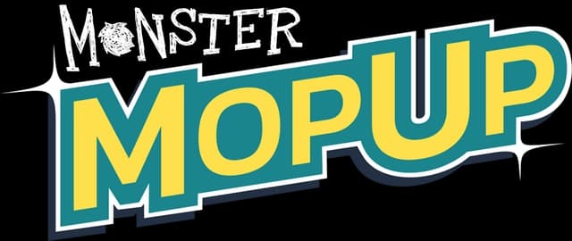 Bold, yellow letters with teal shadows; "Monster" in sketchy white text.