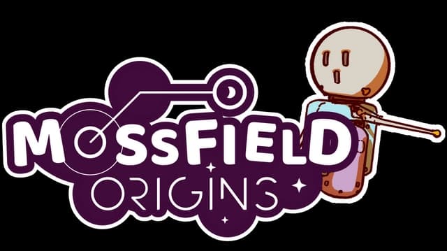 Stylized font with geometric, circular elements and a quirky robotic character.