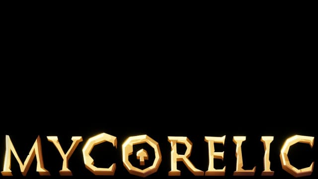 Stylized gold lettering with jagged edges and embossed, 3D appearance.