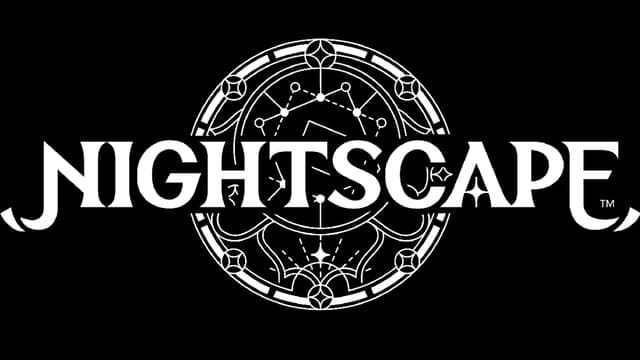 Gothic font with ornate circle pattern, elongated letters, and elegant curves.