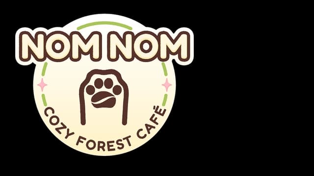 Rounded block letters with paw graphic; soft brown and green tones.