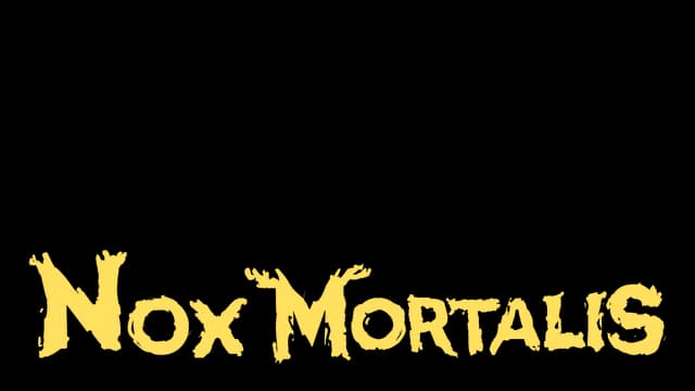 Playful yellow font with uneven, jagged edges, creating a retro, eerie vibe.