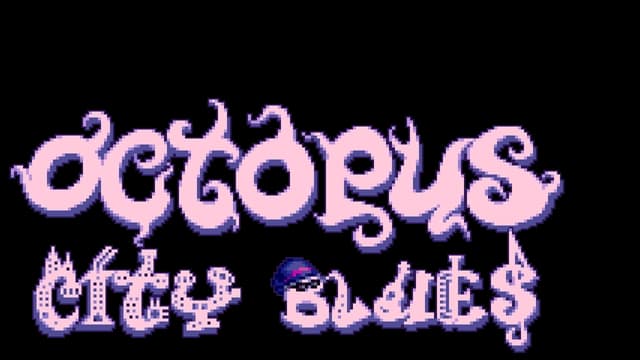 Cartoonish, tentacle-inspired letters with a playful, curving style.