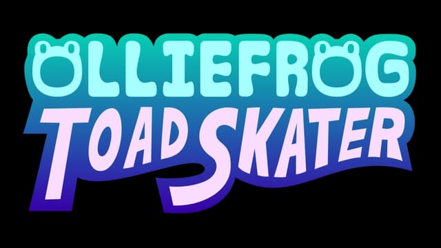 Playful rounded font with frog eyes on letters, bold curves and wave effect.