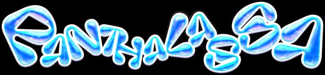 Curved, fluid, blue lettering with a glossy, gradient aquatic effect and white outline.