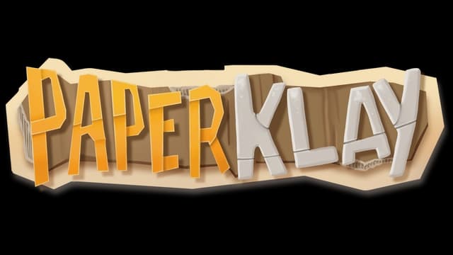 Paper lettering with a folded paper effect; bold and layered design.