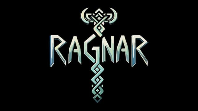 Stylized Norse runes with sharp edges and knotwork patterns, resembling a mystical weapon.