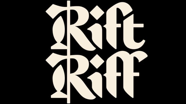 Gothic-style font with ornate serifs, vertical symmetry, and bold design.