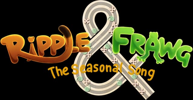 Brown, flowing text with otter 'I' and tail; green text with frog 'A'. Large ornate ampersand.