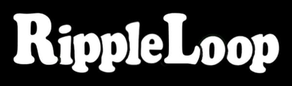 RippleLoop: Bold rounded serif wordmark with chunky curves and slight wavy distortion.