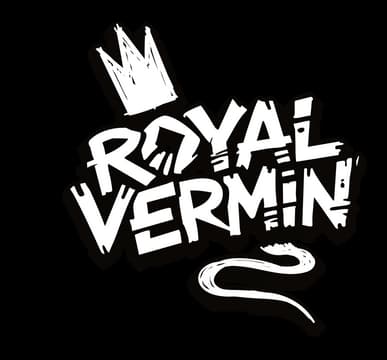Royal Vermin: Bold, jagged font with a crown atop and a stylized tail underline.
