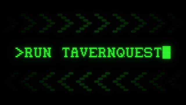 Monospaced neon green text with arrow-like symbols; terminal style.
