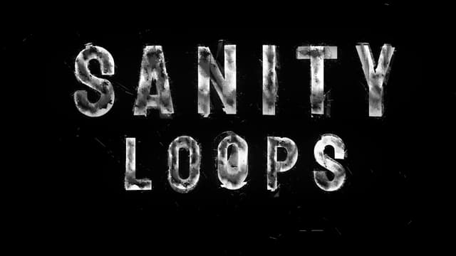 Blocky, distressed font with a smoky, eerie texture on large, bold letters.
