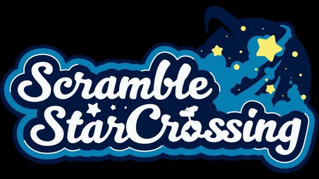 Playful cursive text with stars; night sky elements accent the design.