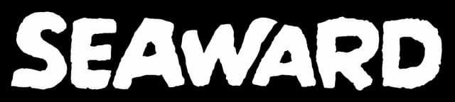Seaward: Bold hand-painted caps with rough edges and slightly arched baseline.