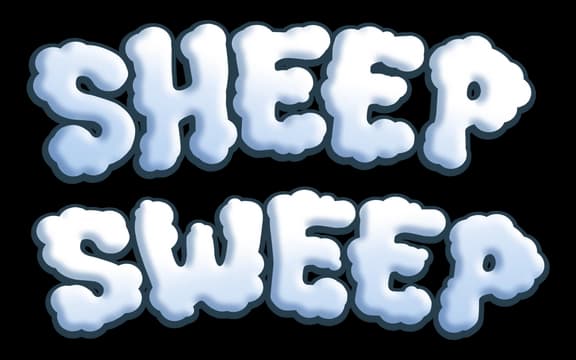 Fluffy wool-like letters with subtle shadows and rounded edges.