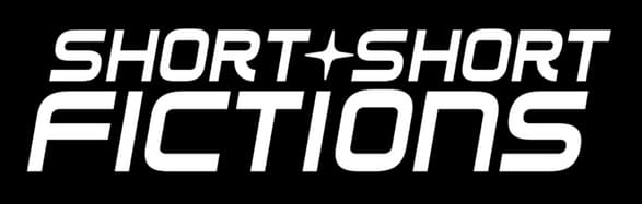 Short Short Fictions: Bold italic sci-fi lettering with star-shaped sparkle between words.