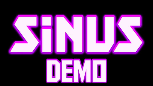 Bold, angular text with a neon pink glow, featuring a futuristic style.