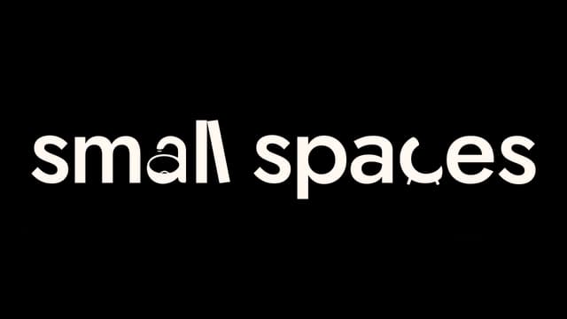 Playful lowercase font in shape of furniture and wide spacing.