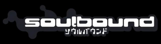 Soulbound: Rounded sci-fi wordmark with bold outline and small katakana subtitle.