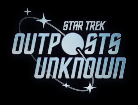 Star Trek: Bold italic sci-fi lettering with orbit rings and starburst accents.