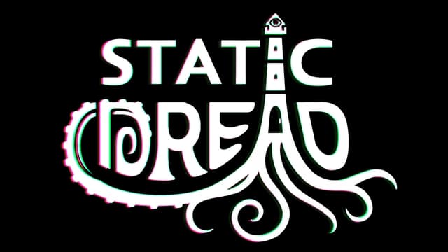 Sci-fi font with glitch effect; lighthouse with tentacle-like extensions.