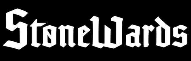 Stonewards: Bold gothic blackletter with sharp serifs and slightly arched baseline.