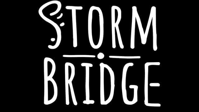 Stylized white hand-drawn font with wide letters and artistic accents.