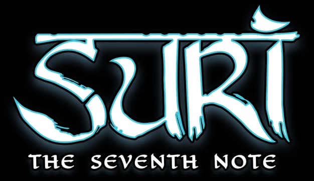 SURI: Jagged icy letters with thick black outline, subtitle in bold block caps.
