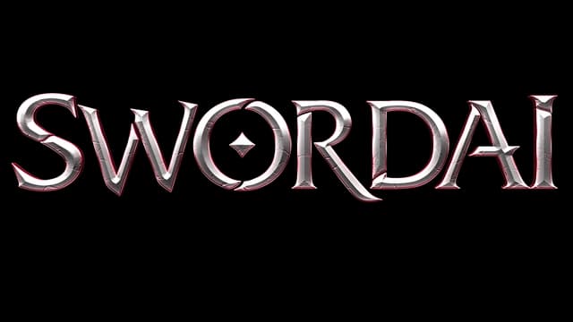 Metallic serif font with angular edges and embedded diamond shape in "O".