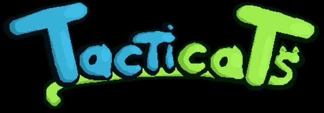 Playful, curved font with character shapes, bold blue and green.